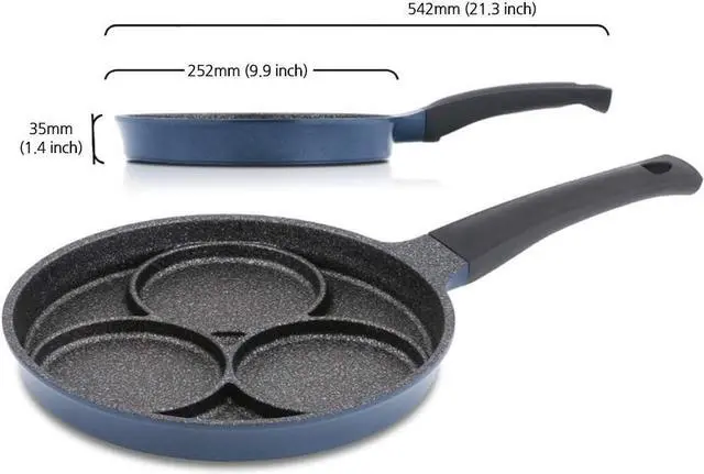 Alt view image 7 of 7 - UPIT 3-Cup Egg Frying Pan for Induction Stovetop, Nonstick Coating Aluminum Egg Cooker Pan