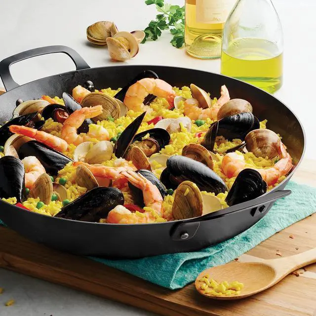 Alt view image 3 of 5 - Tramontina Carbon Steel 15-Inch Paella Pan, Naturally Non Stick, Oven Safe