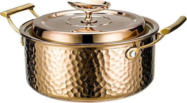 Main image of DAEDALUS 7.5QT Stainless Steel Stock Pot with Lid 3 Triply Clad Hammered Copper Pot, Nonstick Large Cookware for Home Kitchen Restaurant, Dishwasher Oven Safe Rose Gold