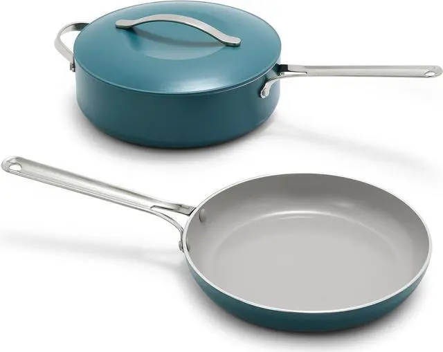 Main image of GreenPan Nova 10 Frying Pan Skillet and 4.37QT Sauté Pan with Lid, Oprahs Favorite Things 2024, PFAS-Free Ceramic Nonstick, Induction Suitable, Sear, Fry, Broil, Dishwasher & Oven Safe, Deep Teal