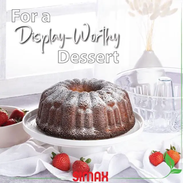 Alt view image 5 of 7 - Simax Clear Glass Fluted Bundt Cake Pan | Heat, Cold, and Shock Proof, 2.1 Quart (8.4 Cups), Made in Europe, Great for Ring Cakes, Puddings, Desserts, Monkey Bread, and More, Dishwasher Safe
