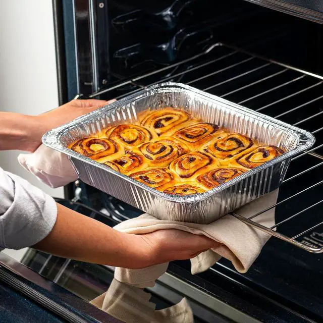 Alt view image 5 of 7 - GUSTO [30 Count 9x13 Inch Aluminum Pans, Half-Size Deep Steam Foil Pans, Tin Pans Disposable - Pans for Baking, Cooking, Heating, Storing, and Food Prepping (Formerly Comfy Package)