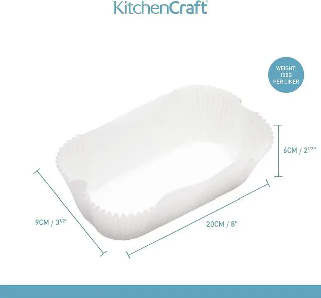 Alt view image 3 of 7 - KitchenCraft Loaf Tin Liners, Non Stick, Cake and Bread Tin, 20 x 9 cm, Pack of 40 Liners, White
