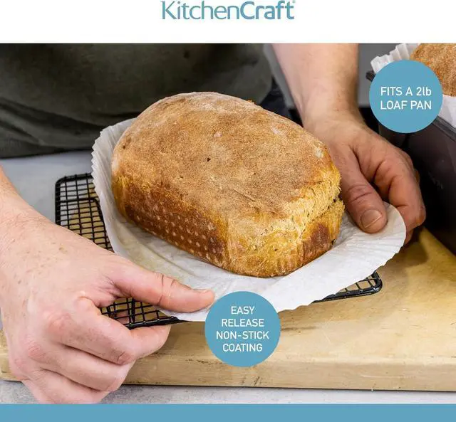 Alt view image 4 of 7 - KitchenCraft Loaf Tin Liners, Non Stick, Cake and Bread Tin, 20 x 9 cm, Pack of 40 Liners, White