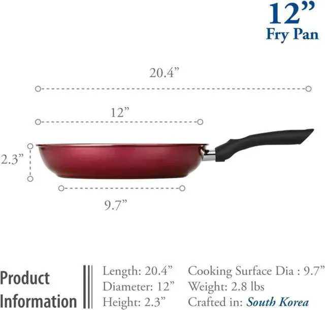 Alt view image 5 of 6 - TeChef - Color Pan 12" Frying Pan, Coated with New Safe Teflon Select - Color Collection/Non-Stick Coating (PFOA Free) / (Aubergine Purple)