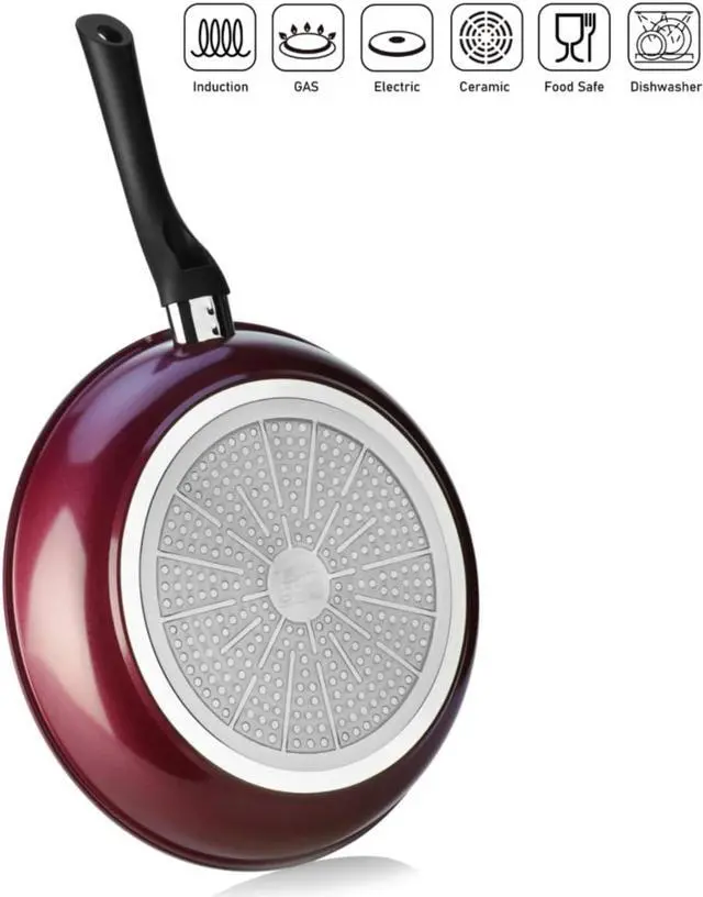 Alt view image 4 of 6 - TeChef - Color Pan 12" Frying Pan, Coated with New Safe Teflon Select - Color Collection/Non-Stick Coating (PFOA Free) / (Aubergine Purple)