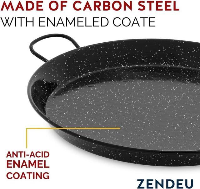 Alt view image 3 of 7 - Paella Pan 18 inch - Enameled Steel Paella Pan, Made in Spain - Easy Cleaning - Enameled Steel, 18 in - 46 cm (12 Servings) Cook your own Spanish Paella