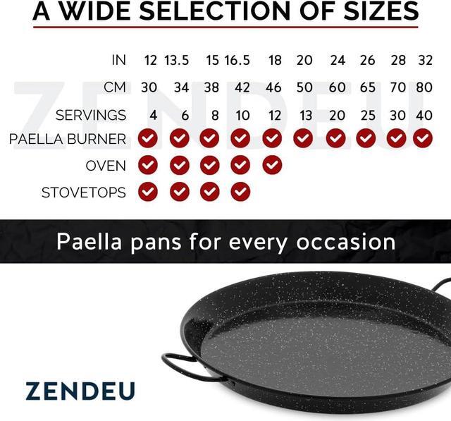 Alt view image 5 of 7 - Paella Pan 18 inch - Enameled Steel Paella Pan, Made in Spain - Easy Cleaning - Enameled Steel, 18 in - 46 cm (12 Servings) Cook your own Spanish Paella