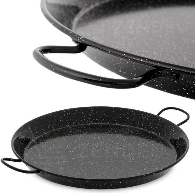 Alt view image 7 of 7 - Paella Pan 18 inch - Enameled Steel Paella Pan, Made in Spain - Easy Cleaning - Enameled Steel, 18 in - 46 cm (12 Servings) Cook your own Spanish Paella