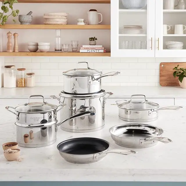 Alt view image 4 of 7 - Cuisinart 11-Piece Cookware Set, Professional Stainless Steel, 89-11,Silver