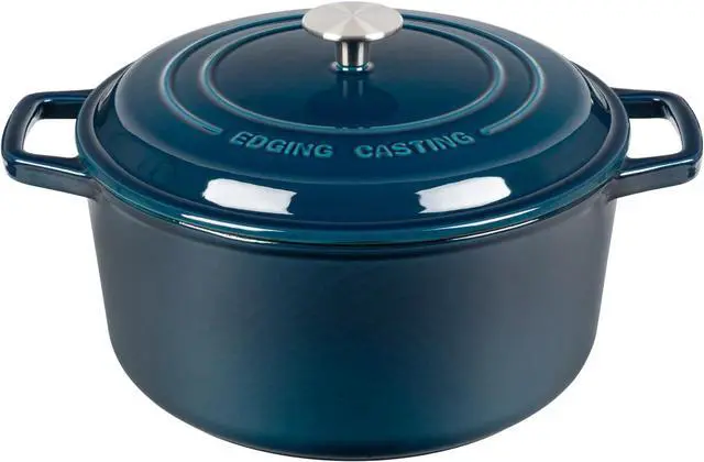 Main image of Enameled Cast Iron Dutch Oven Pot with Lid for Bread Baking, Cooking, Bread Oven, 7.5 Quart, Blue
