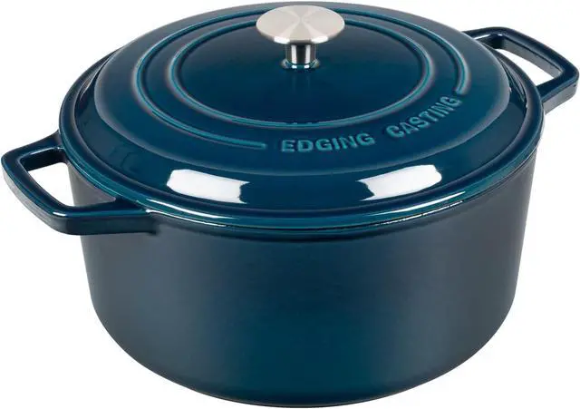 Alt view image 4 of 7 - Enameled Cast Iron Dutch Oven Pot with Lid for Bread Baking, Cooking, Bread Oven, 7.5 Quart, Blue