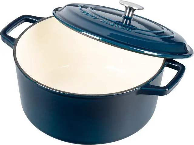 Alt view image 5 of 7 - Enameled Cast Iron Dutch Oven Pot with Lid for Bread Baking, Cooking, Bread Oven, 7.5 Quart, Blue