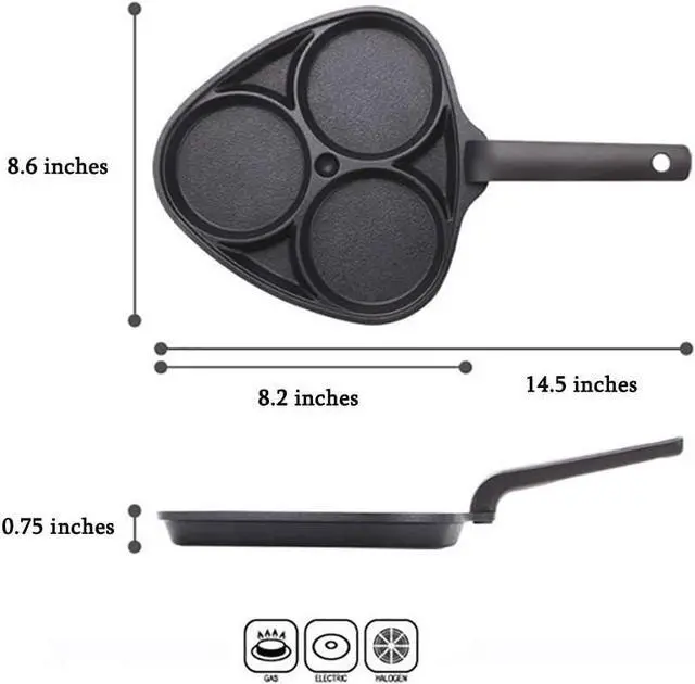 Alt view image 2 of 4 - Kitchen Flower Cookin Clover 3 Divider Non Stick Egg Frying Pan (22cm x 21cm)