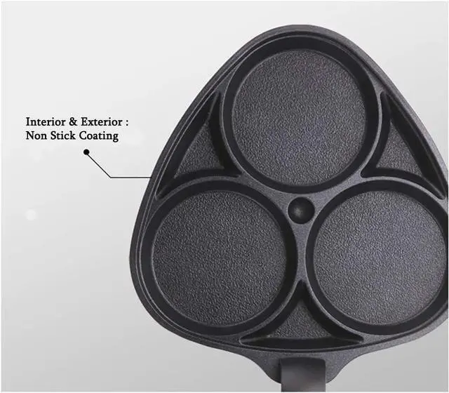 Alt view image 3 of 4 - Kitchen Flower Cookin Clover 3 Divider Non Stick Egg Frying Pan (22cm x 21cm)