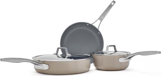 Main image of Calphalon® Premier Ceramic Nonstick 5-Piece Cookware Set, Mushroom Grey