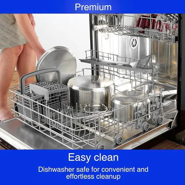 Alt view image 6 of 6 - Stainless Steel Cookware Pasta Pot by Cyrder 3 Quart, Strainer in Glass Lid, Two Side Spouts, Capsule Bottom Stock Pot, Durable & dishwasher safe