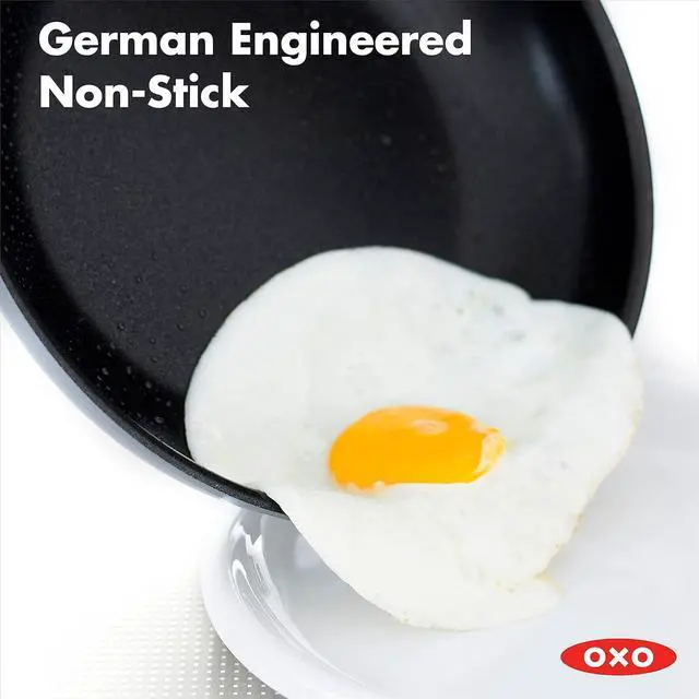 Alt view image 3 of 7 - OXO Softworks Hard Anodized 28 cm Frying Pan Skillet, 3-Layered German Engineered Non-Stick Coating, Stainless Steel Soft-Touch Handle, Induction, Oven Safe up to 180 °C, Dishwasher Safe, Grey