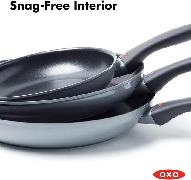 Alt view image 4 of 7 - OXO Softworks Hard Anodized 28 cm Frying Pan Skillet, 3-Layered German Engineered Non-Stick Coating, Stainless Steel Soft-Touch Handle, Induction, Oven Safe up to 180 °C, Dishwasher Safe, Grey