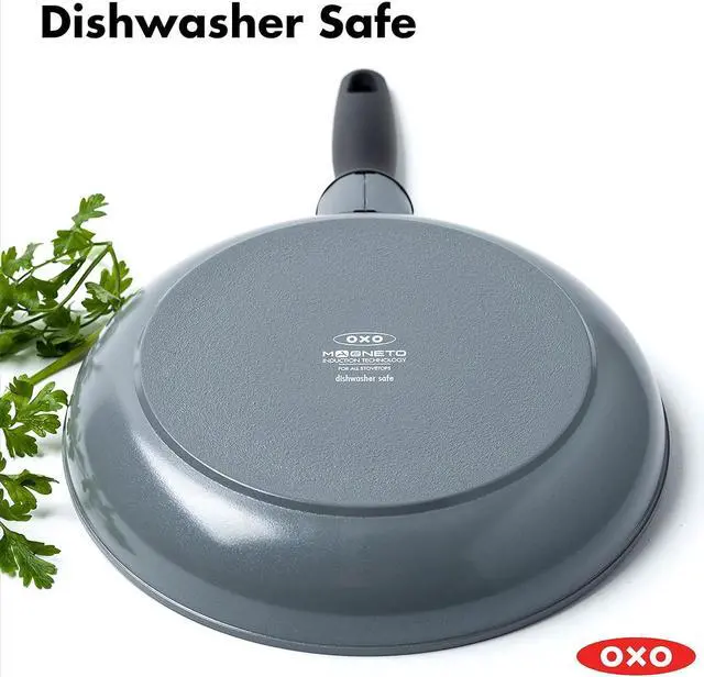 Alt view image 6 of 7 - OXO Softworks Hard Anodized 28 cm Frying Pan Skillet, 3-Layered German Engineered Non-Stick Coating, Stainless Steel Soft-Touch Handle, Induction, Oven Safe up to 180 °C, Dishwasher Safe, Grey