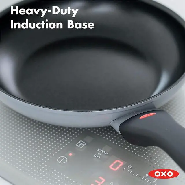 Alt view image 5 of 7 - OXO Softworks Hard Anodized 28 cm Frying Pan Skillet, 3-Layered German Engineered Non-Stick Coating, Stainless Steel Soft-Touch Handle, Induction, Oven Safe up to 180 °C, Dishwasher Safe, Grey