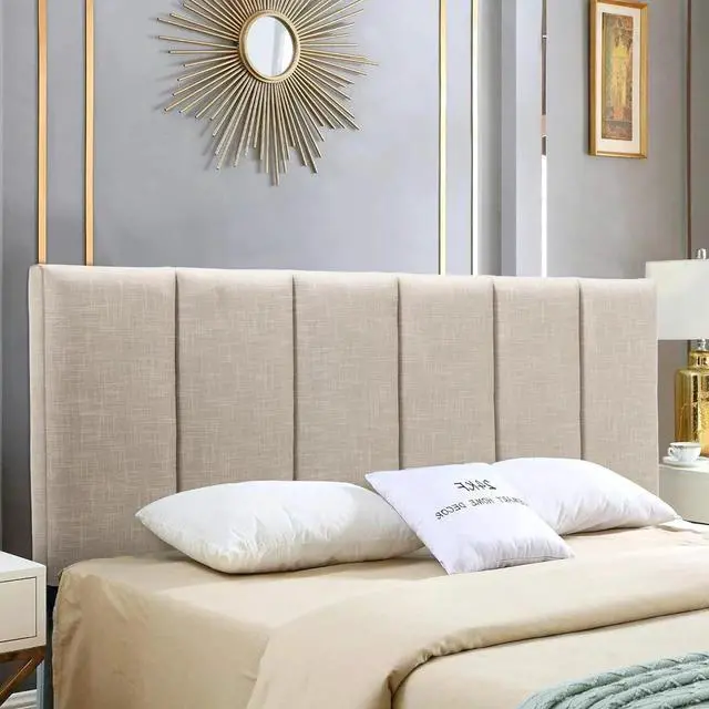 Alt view image 4 of 7 - HAOBO Home Upholstered Headboard Foldable King Size Headboards Eastern King/California King Linen Panel with Height Adjustments