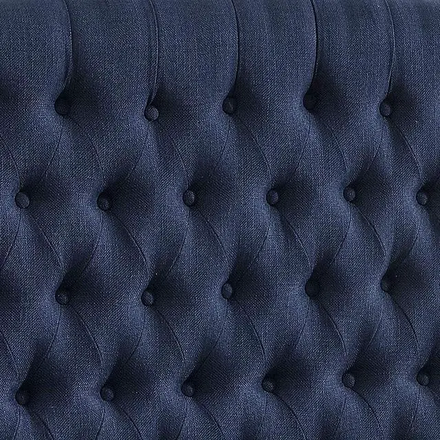 Alt view image 3 of 7 - 24KF Linen Upholstered Tufted Button King Headboard and Comfortable Fashional Padded King/California King Size headboard - Navy Blue
