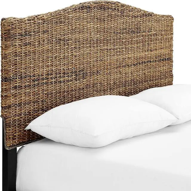 Alt view image 4 of 7 - Crosley Furniture Serena Handwoven Natural Fiber Rattan Bed Headboard, Banana Leaf, King