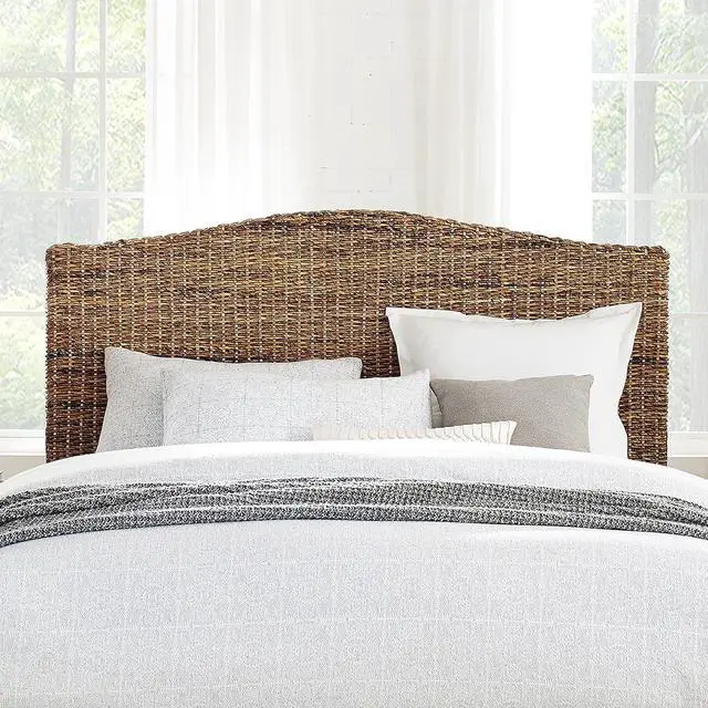 Alt view image 7 of 7 - Crosley Furniture Serena Handwoven Natural Fiber Rattan Bed Headboard, Banana Leaf, King