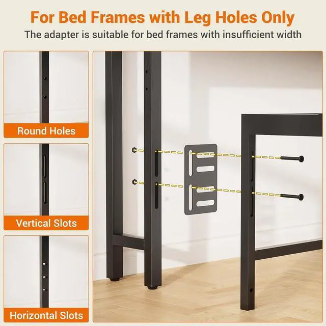 Alt view image 7 of 7 - Aheaplus Headboard for Full Size Bed with Storage, Headboards with Outlets, USB Ports and LED Light, Full Size Head Board Only, Height Adjustable, Reversible, Sturdy and Stable Headboard, Black