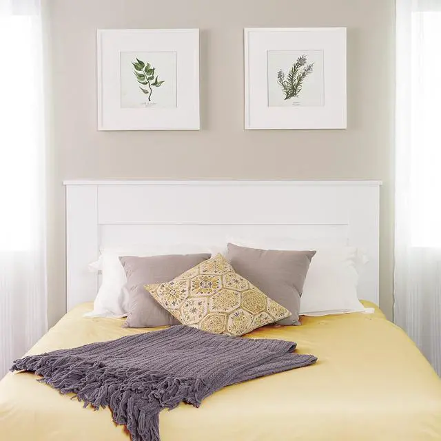 Main image of Prepac Stylish Flat Wood Panel Headboard for Queen Size Beds, Simplistic Wooden Queen Headboard 2.25" D x 64.5" W x 48" H, White, WHFQ-1301-1