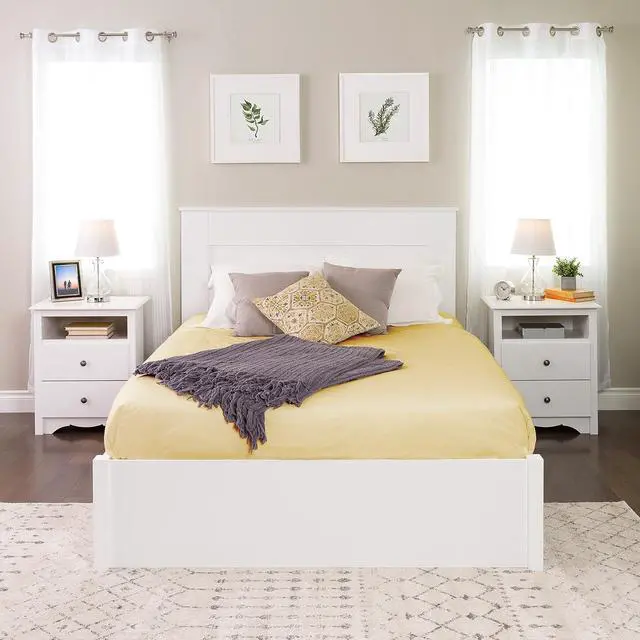 Alt view image 6 of 6 - Prepac Stylish Flat Wood Panel Headboard for Queen Size Beds, Simplistic Wooden Queen Headboard 2.25" D x 64.5" W x 48" H, White, WHFQ-1301-1