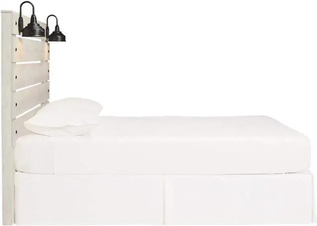 Alt view image 5 of 7 - Signature Design by Ashley Cambeck Farmhouse Panel Headboard ONLY with USB Charging Stations, King, Whitewash
