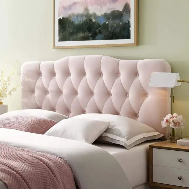 Main image of Modway Annabel Diamond Tufted Performance Velvet Queen Headboard in Pink