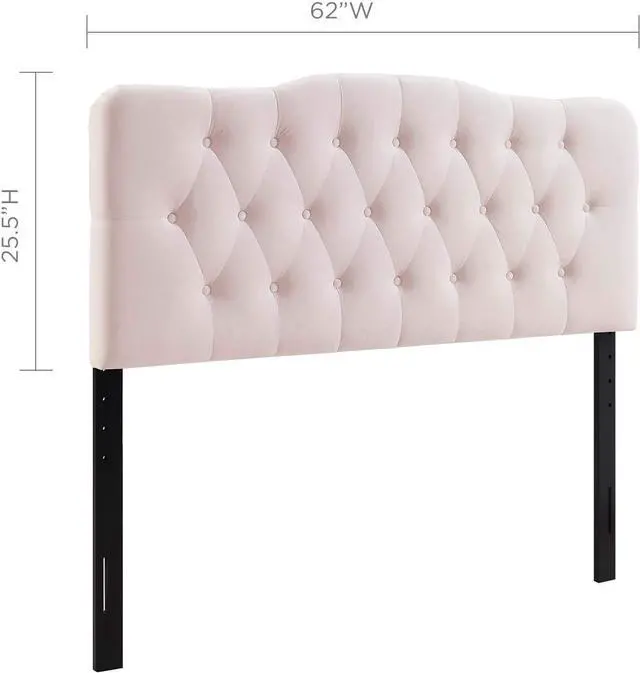 Alt view image 2 of 6 - Modway Annabel Diamond Tufted Performance Velvet Queen Headboard in Pink
