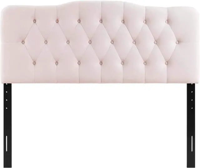 Alt view image 4 of 6 - Modway Annabel Diamond Tufted Performance Velvet Queen Headboard in Pink
