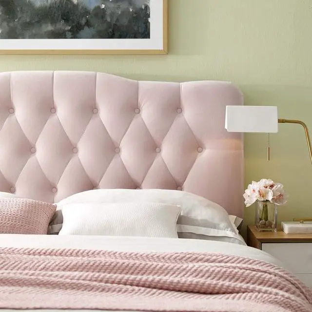 Alt view image 6 of 6 - Modway Annabel Diamond Tufted Performance Velvet Queen Headboard in Pink