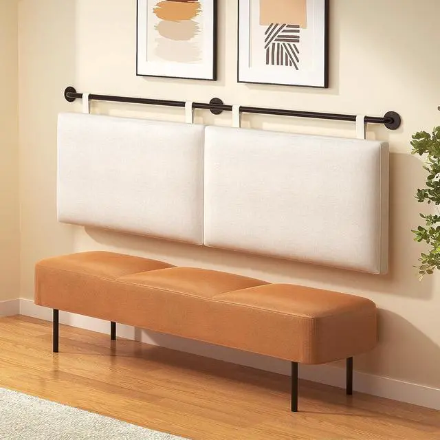 Alt view image 5 of 7 - King Headboard Wall Mounted Headboard King for Bed with Linen Upholstery and Button Tufted Hanging Headboard for Bedroom hanksgiving Day, Christmas for Family(Beige, King)