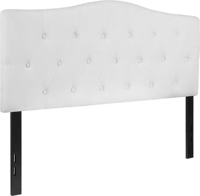 Alt view image 3 of 7 - Flash Furniture Cambridge Tufted Upholstered Headboard for Full Size Bed, Contemporary Fabric Tufted Headboard with Adjustable Height, White