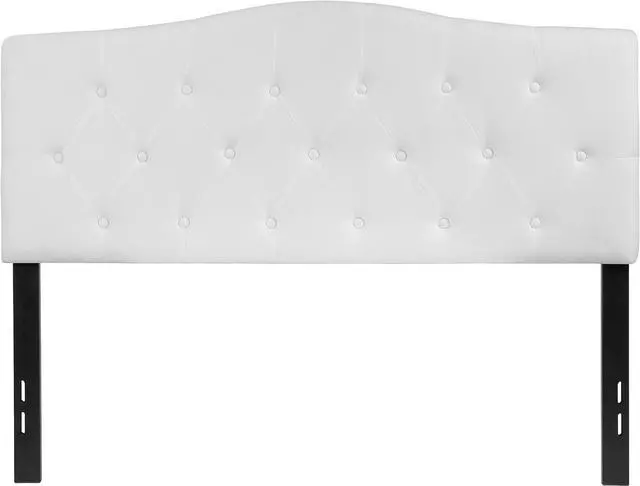Alt view image 7 of 7 - Flash Furniture Cambridge Tufted Upholstered Headboard for Full Size Bed, Contemporary Fabric Tufted Headboard with Adjustable Height, White