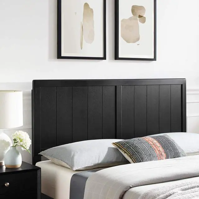 Main image of Modway MOD-6217-BLK Robbie Full Wood Headboard, Black