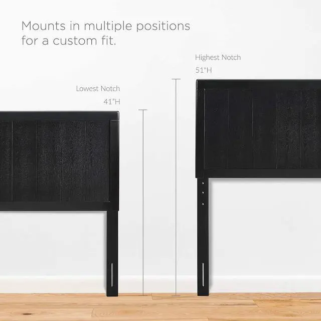 Alt view image 2 of 7 - Modway MOD-6217-BLK Robbie Full Wood Headboard, Black