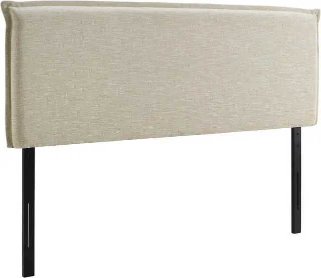 Alt view image 2 of 4 - Modway Camille Linen Fabric Upholstered Queen Headboard in Beige with French Piping