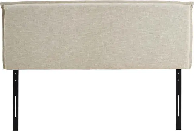 Alt view image 4 of 4 - Modway Camille Linen Fabric Upholstered Queen Headboard in Beige with French Piping