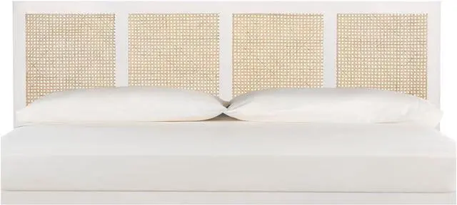 Main image of SAFAVIEH Home Collection Vienna White Wash Cane King Headboard Platform