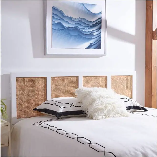 Alt view image 2 of 5 - SAFAVIEH Home Collection Vienna White Wash Cane King Headboard Platform