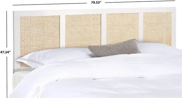 Alt view image 3 of 5 - SAFAVIEH Home Collection Vienna White Wash Cane King Headboard Platform