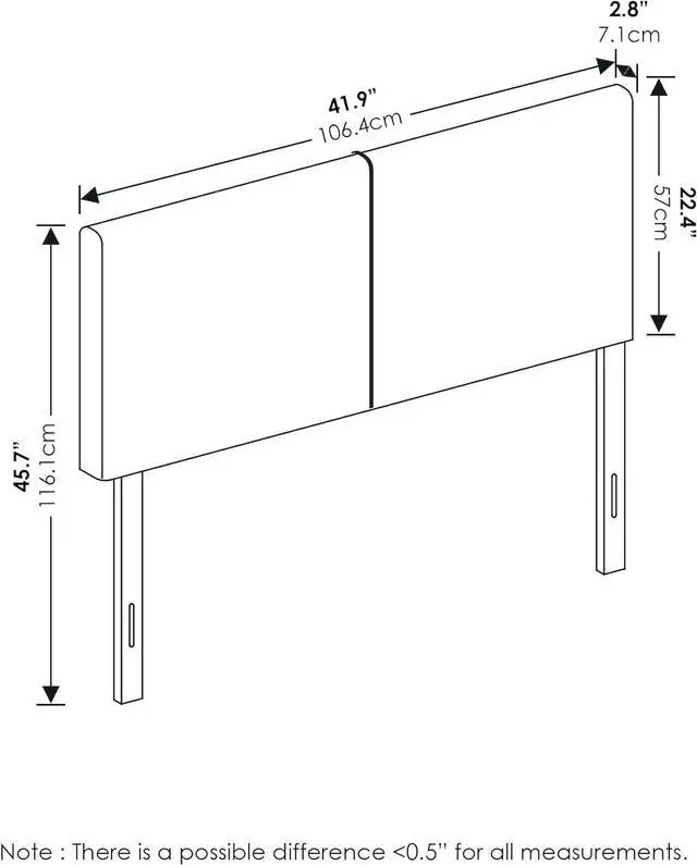 Alt view image 3 of 5 - Furinno Roanne Upholstered Headboard, Twin, Denim
