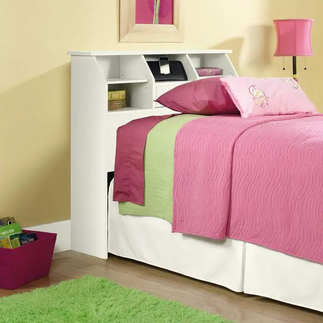 Alt view image 2 of 4 - Sauder Shoal Creek Bookcase Headboard, Twin, Soft White finish