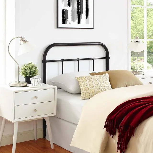 Main image of Modway Serena Rustic Farmhouse Style Steel Metal Twin Headboard Antique Size in Brown